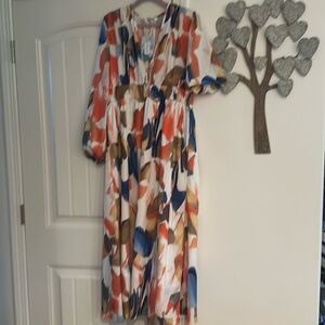 Ladies multi colored midi dress